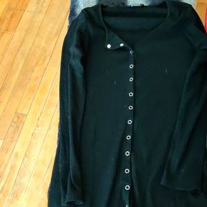 SHEIN Scoop Neck Button Front Rib-Knit Bodycon Dress